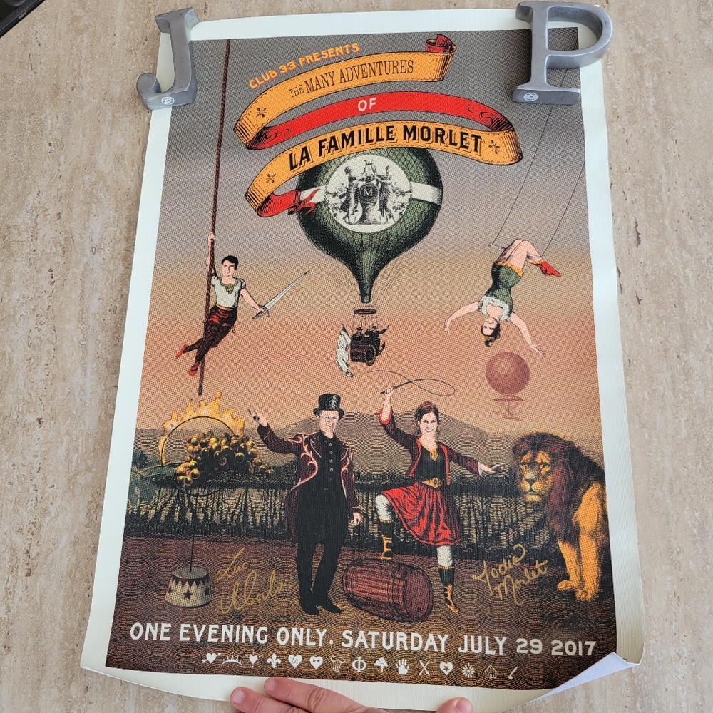 Disney club 33 LA Familia Morlet signed canvas poster Morlet family vineyards